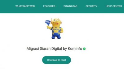 Kominfo Rilis Chatbot WhatsApp Migrasi Siaran TV Digital, Ini Fiturnya