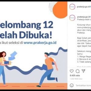Kartu Prakerja Gelombang 12 Lengkap Cara Buat Akun, Syarat, Jumlah Insentif
