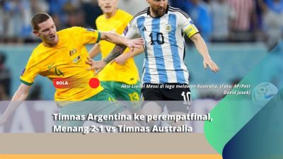 Timnas Argentina ke perempatfinal, Menang 2-1 vs Timnas Australia