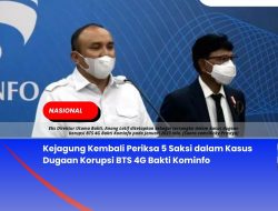 Kejagung Kembali Periksa 5 Saksi dalam Kasus Dugaan Korupsi BTS 4G Bakti Kominfo