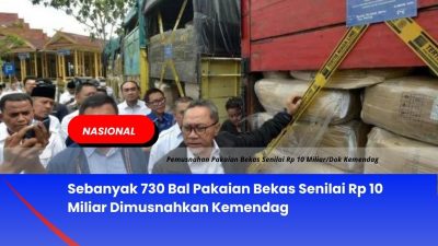 Sebanyak 730 Bal Pakaian Bekas Senilai Rp 10 Miliar Dimusnahkan Kemendag